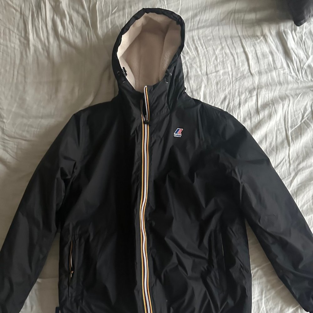 K-Way Claude Orsetto Hooded Jacket. XL Black